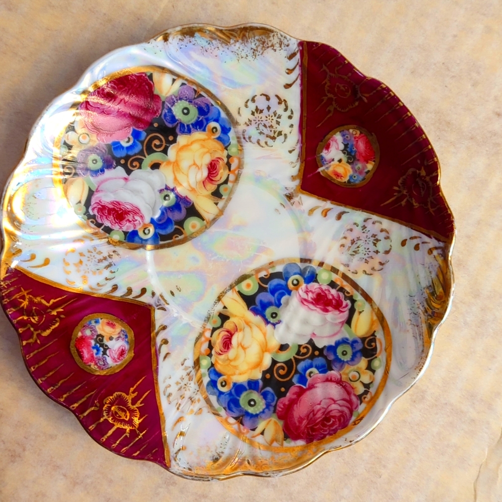 Vintage Saucer Only Metasco Three-Footed Japanese Lusterware Japan